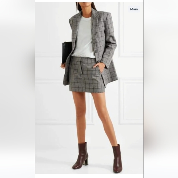 Tibi Check Wool Mini Skirt Size 0 - Picture 3 of 9